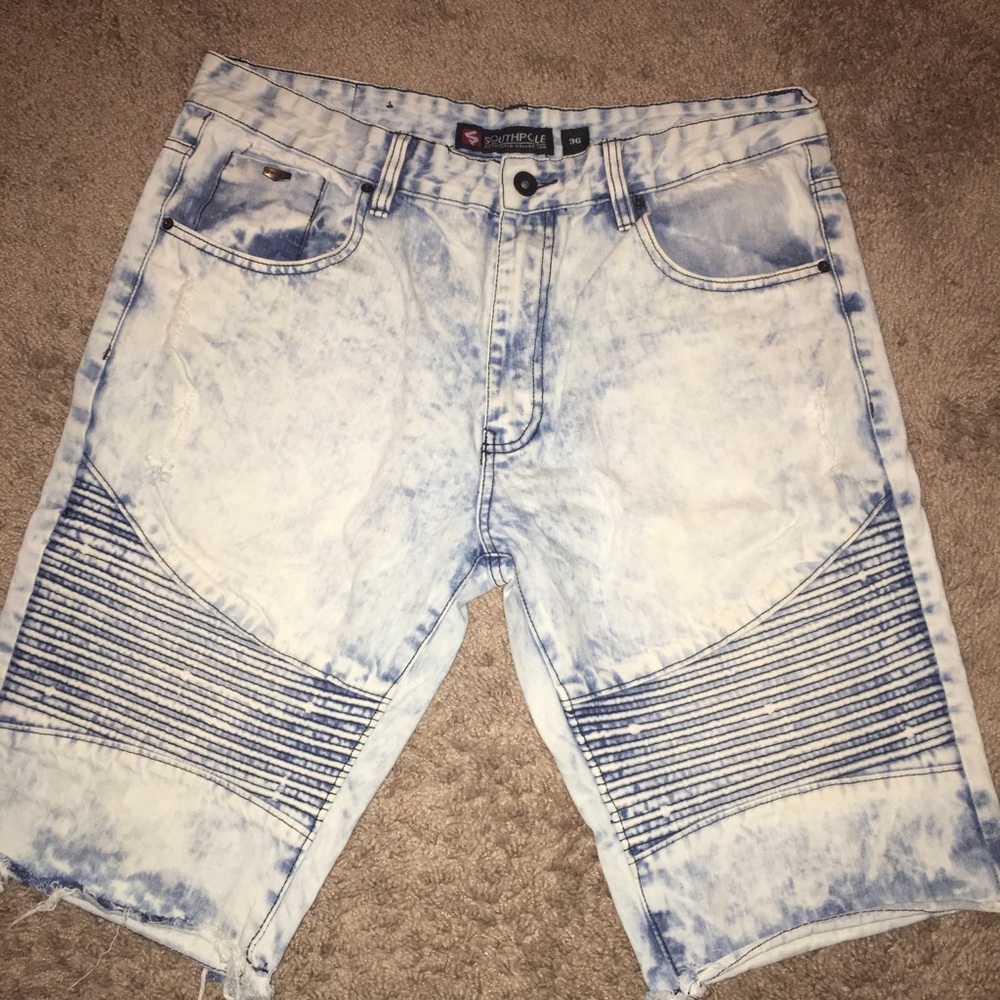 Ripped jean shorts
